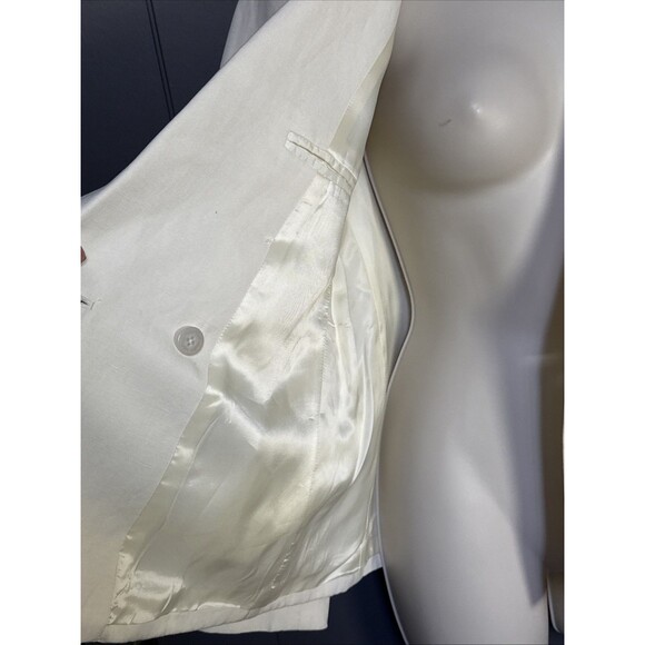 Nili Lotan Size 6 Henry Ivory Double-Breasted Jacket Linen Silk $950 - Picture 11 of 15